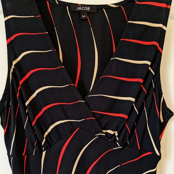 JACOB Black Fitted V-Neck Sleeveless Dress - Picture 3 of 8